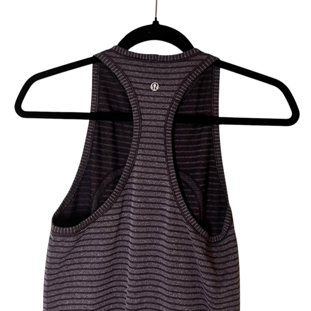 Lululemon Run: Swiftly Tech Tank- High Neck Striped Athletic Tank- Size 4 - Picture 8 of 10